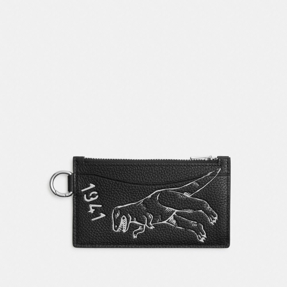 Coach Zip Card Case With Sketch Print